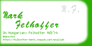mark felhoffer business card